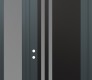 Modern Steel Front Door Diamond C6 48" x 96" anthracite/anthracite frosted Glass Panel black RHI with Sidelite and Transom frosted Glass