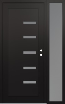 Diamond C8 50" x 80" black/white frosted Glass Panel black LHI with Sidelite frosted Glass