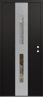 DIAMOND A6 36" X 80" BLACK/BLACK CLEAR GLASS PANEL STAINLESS STEEL LHI