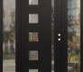 Modern Steel Front Door Diamond C3 64" x 80" black/black clear Glass Panel black LHI with 2 Sidelites clear Glass