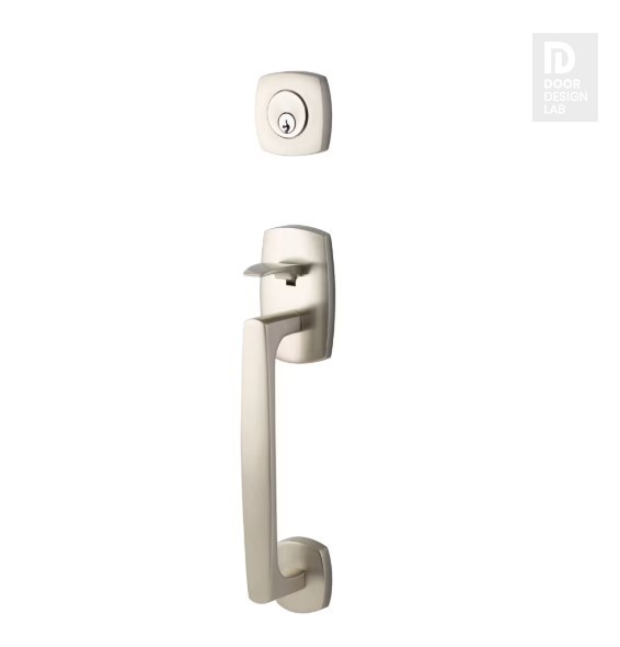 EMTEK URBAN MODERN SECTIONAL DUMMY 4705 SATIN NICKEL US15 for Steel Front Doors