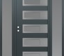 Modern Steel Front Door Diamond D3 60" x 80" anthracite/anthracite frosted Glass Panel stainless steel RHI with 2 Sidelites frosted Glass