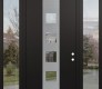 DIAMOND A13 60" X 96" BLACK/BLACK CLEAR GLASS PANEL STAINLESS STEEL RHI WITH 2 SIDELITES AND TRANSOM CLEAR GLASS