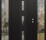 Modern Steel Front Door DIAMOND A7 64" X 80" BLACK/BLACK CLEAR GLASS PANEL BLACK LHI WITH 2 SIDELITES CLEAR GLASS