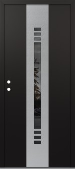 DIAMOND A5 36" X 80" BLACK/BLACK MIRRORED GLASS PANEL STAINLESS STEEL RHI