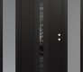 Modern Steel Front Door DIAMOND A3 68" X 80" BLACK/BLACK MIRRORED GLASS PANEL BLACK LHI WITH 2 SIDELITES FROSTED GLASS