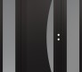Modern Steel Front Door Diamond C13 64" x 80" black/white frosted Glass Panel black LHI with 2 Sidelites frosted Glass