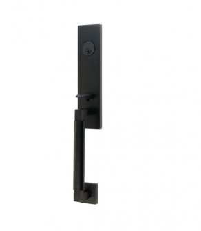 EMTEK HERCULES SMOOTH MONOLITHIC DOUBLE CYLINDER KEYD 4225 FLAT BLACK US19