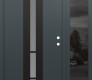 Modern Steel Front Door DIAMOND A3 52" X 80" ANTHRACITE/ANTHRACITE FROSTED GLASS PANEL BLACK LHI WITH SIDELITE MIRRORED GLASS