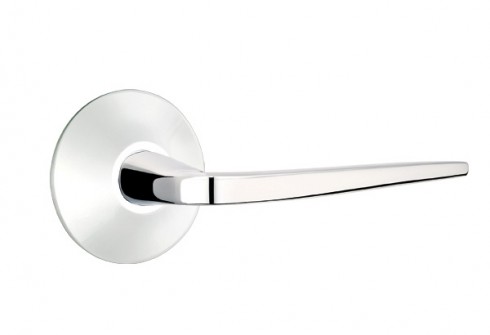 EMTEK ATHENA LEVER WITH MODERN ROSETTE PRIVACY LH POLISHED CHROME (US26) 5207