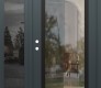 Modern Steel Front Door Diamond C1 48" x 80" anthracite/anthracite clear Glass Panel black RHI with Sidelite mirrored Glass