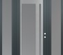 Modern Steel Front Door Diamond C15 60" x 96" anthracite/anthracite frosted Glass Panel stainless steel LHI with 2 Sidelites and Transom frosted Glass