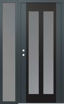 Diamond C14 48" x 80" anthracite/anthracite frosted Glass Panel black RHI with Sidelite frosted Glass