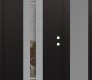 Modern Steel Front Door DIAMOND A4 52" X 80" BLACK/BLACK CLEAR GLASS PANEL STAINLESS STEEL LHI WITH SIDELITE FROSTED GLASS