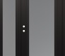 Modern Steel Front Door Diamond C1 52" x 80" black/white frosted Glass Panel black RHI with Sidelite frosted Glass