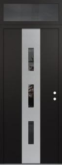 DIAMOND A7 36" X 96" BLACK/BLACK MIRRORED GLASS PANEL STAINLESS STEEL LHI WITH TRANSOM MIRRORED GLASS