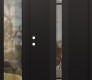 Modern Steel Front Door DIAMOND A4 48" X 80" BLACK/BLACK CLEAR GLASS PANEL BLACK RHI WITH SIDELITE CLEAR GLASS