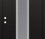 Modern Steel Front Door DIAMOND A11 36" X 80" BLACK/WHITE FROSTED GLASS PANEL STAINLESS STEEL RHI