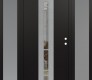 Modern Steel Front Door DIAMOND A3 68" X 80" BLACK/BLACK CLEAR GLASS PANEL STAINLESS STEEL LHI WITH 2 SIDELITES FROSTED GLASS