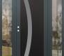 Modern Steel Front Door Diamond C4 64" x 80" anthracite/anthracite frosted Glass Panel black RHI with 2 Sidelites clear Glass