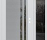 Modern Steel Front Door Diamond C6 52" x 80" white/white clear Glass Panel stainless steel LHI with Sidelite mirrored Glass