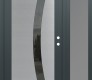 Modern Steel Front Door Diamond C4 48" x 80" anthracite/anthracite mirrored Glass Panel stainless steel LHI with Sidelite frosted Glass