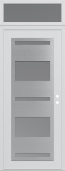 Diamond C10 36" x 96" white/white frosted Glass Panel stainless steel LHI with Transom frosted Glass