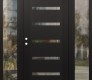 Modern Steel Front Door Diamond C7 64" x 80" black/black clear Glass Panel black RHI with 2 Sidelites clear Glass