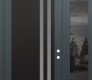Modern Steel Front Door Diamond C6 52" x 96" anthracite/anthracite frosted Glass Panel black LHI with Sidelite and Transom mirrored Glass