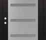 Modern Steel Front Door Diamond C7 36" x 80" black/white frosted Glass Panel stainless steel RHI