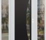 Modern Steel Front Door Diamond C13 68" x 80" white/white clear Glass Panel black LHI with 2 Sidelites clear Glass