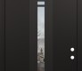 DIAMOND A5 36" X 96" BLACK/BLACK CLEAR GLASS PANEL BLACK RHI WITH TRANSOM FROSTED GLASS