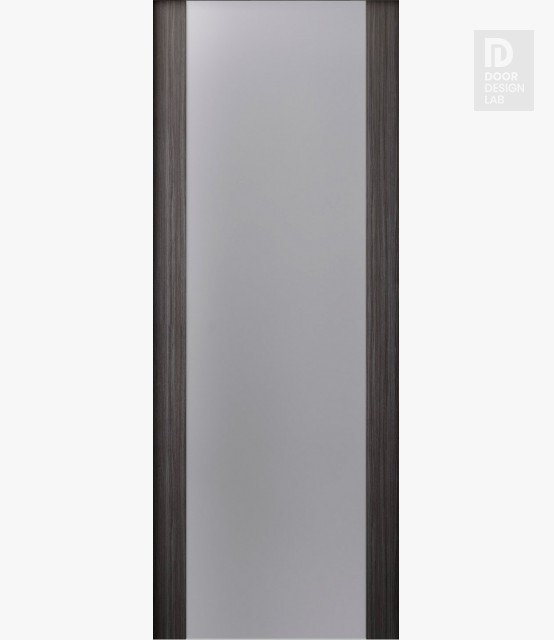 DOOR SLAB PALLADIO 202 VETRO GRAY OAK 18" X 92 1/2" X 1 9/16" TEMPERED FROSTED GLASS