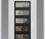 Modern Steel Front Door Diamond C9 64" x 96" white/white clear Glass Panel black LHI with 2 Sidelites and Transom frosted Glass