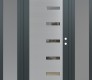 Modern Steel Front Door Diamond C8 68" x 80" anthracite/anthracite clear Glass Panel stainless steel LHI with 2 Sidelites frosted Glass