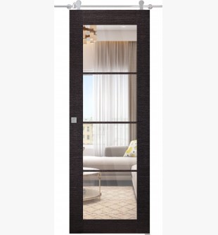Avanti 4 Lite Clear Vetro Black Apricot Barn doors