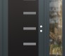 Modern Steel Front Door Diamond C8 52" x 80" anthracite/anthracite frosted Glass Panel black LHI with Sidelite clear Glass