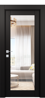 Avon 207 Clear Vetro Black Matte Single Doors