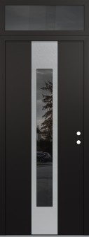 DIAMOND A1 36" X 96" BLACK/BLACK MIRRORED GLASS PANEL STAINLESS STEEL LHI WITH TRANSOM MIRRORED GLASS