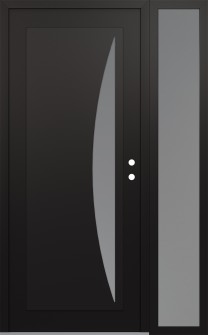 Diamond C13 52" x 80" black/white frosted Glass Panel black LHI with Sidelite frosted Glass