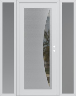Diamond C13 64" x 80" white/white clear Glass Panel stainless steel LHI with 2 Sidelites frosted Glass
