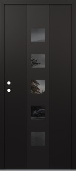 DIAMOND A13 36" X 80" BLACK/BLACK MIRRORED GLASS PANEL BLACK RHI