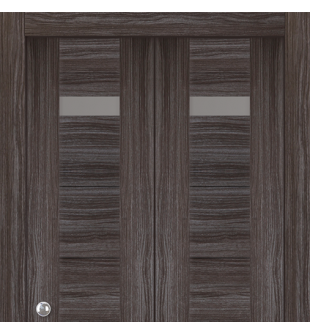 Imma Vetro Gray Oak Bi-folding doors