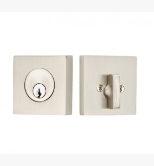 EMTEK SQUARE DEADBOLT SINGLE CYLINDER 8469 SATIN NICKEL US 15