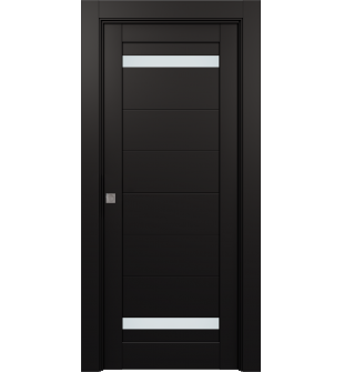 Perla Vetro Black Matte Pocket doors
