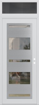 Diamond C10 36" x 96" white/white clear Glass Panel stainless steel LHI with Transom mirrored Glass