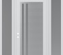Modern Steel Front Door Diamond C6 60" x 96" white/white frosted Glass Panel stainless steel RHI with 2 Sidelites and Transom frosted Glass