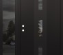 Modern Steel Front Door DIAMOND A7 50" X 80" BLACK/BLACK MIRRORED GLASS PANEL BLACK RHI WITH SIDELITE MIRRORED GLASS