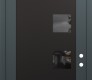 Modern Steel Front Door Diamond C5 36" x 96" anthracite/anthracite mirrored Glass Panel black LHI with Transom mirrored Glass