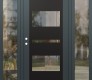 Modern Steel Front Door Diamond C10 60" x 80" anthracite/anthracite clear Glass Panel black RHI with 2 Sidelites clear Glass